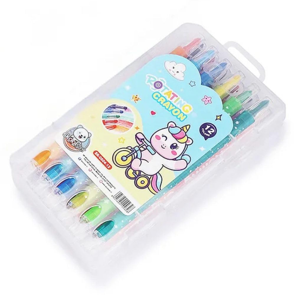 Non-Toxic Smooth Coloring Crayons for Kids - 12 Color