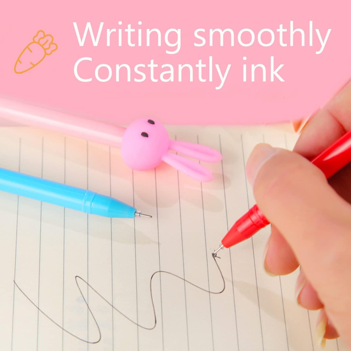 Cute Animal Gel Pens, 30 Pack Assorted Colors, Kawaii Character Designs, 0.5mm Writing Point