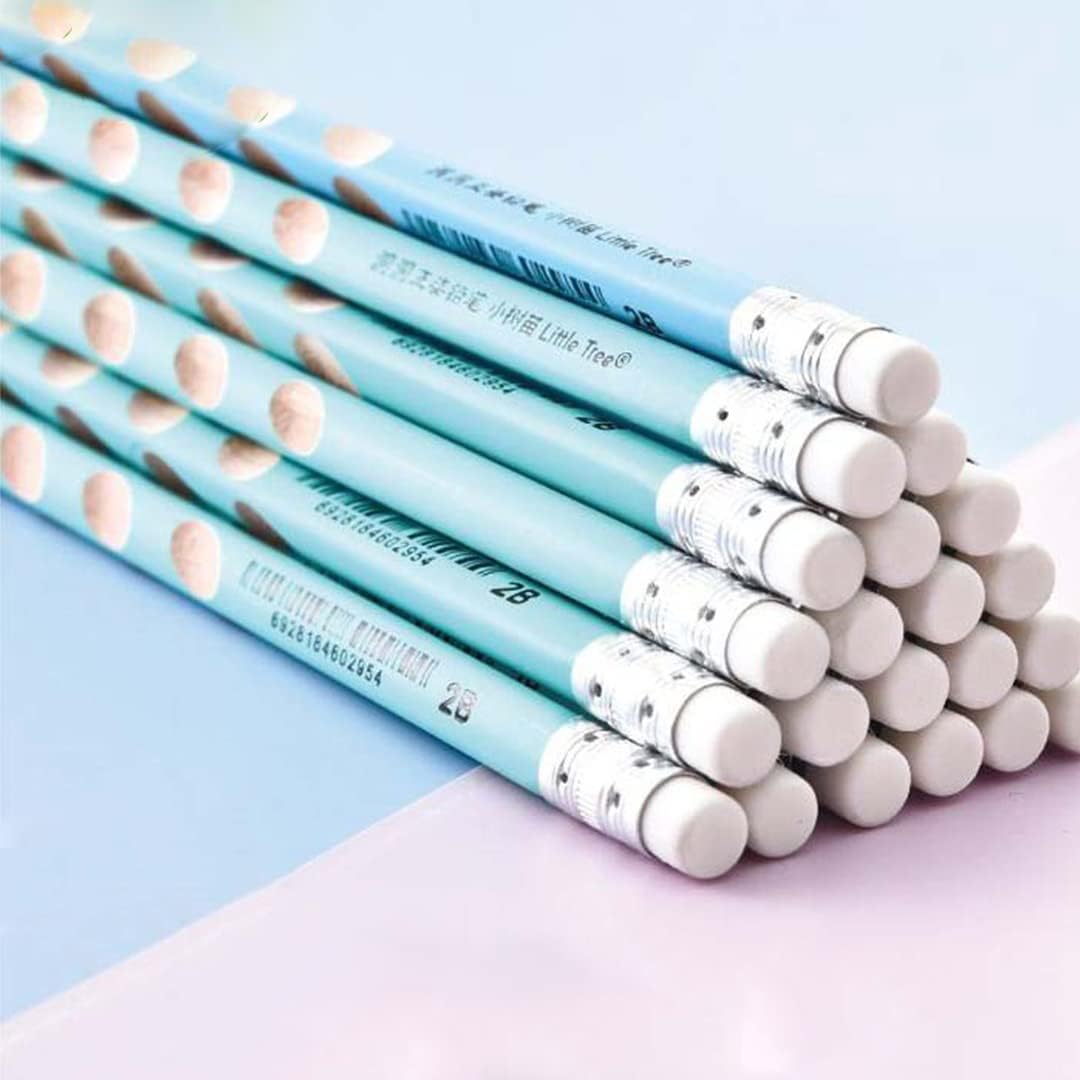 Triangular Drawing Pencils with Sharpener & Eraser