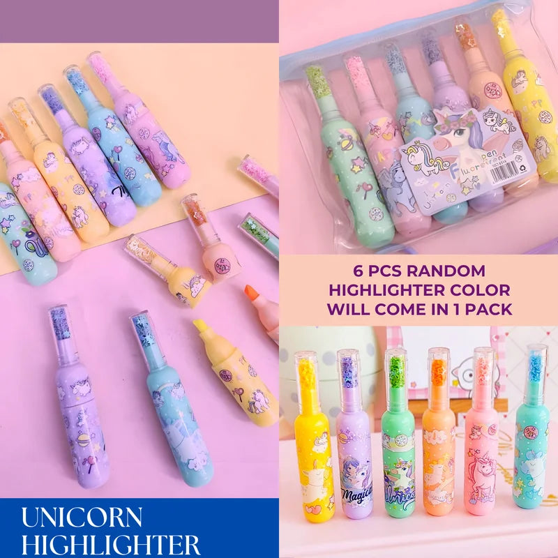 Unicorn Pastel Highlighters – Pack of 6