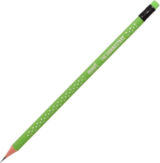 Green Triangle Wooden Graphite Pencil HB with Eraser