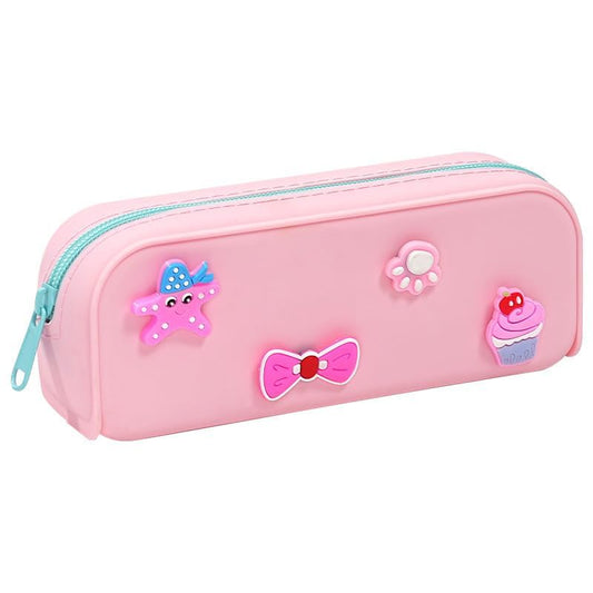 Silicone Waterproof Pencil Case with Sticker Pack