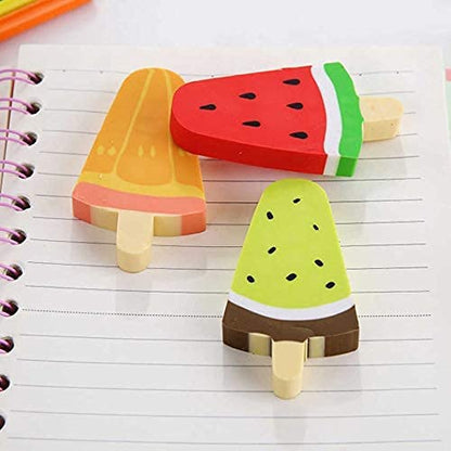 6 Pcs Ice Cream Shaped Erasers for Kids