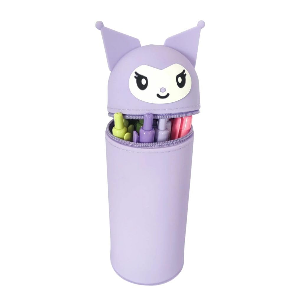 Silicone Kuromi Pencil Case Bag with Anti-Fall Suction Design
