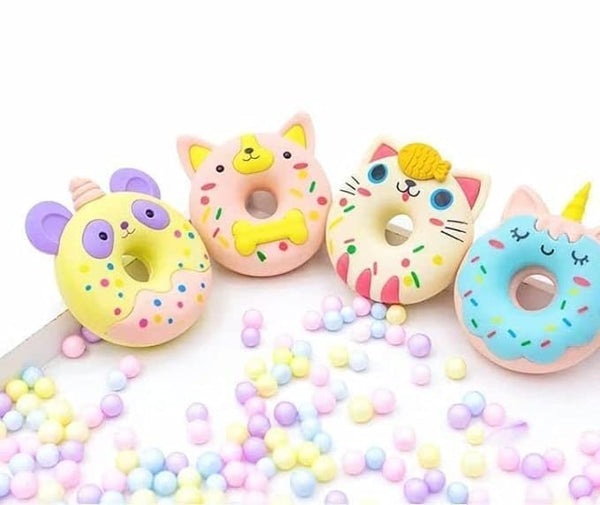 Cute Donut Animal Erasers for Kids