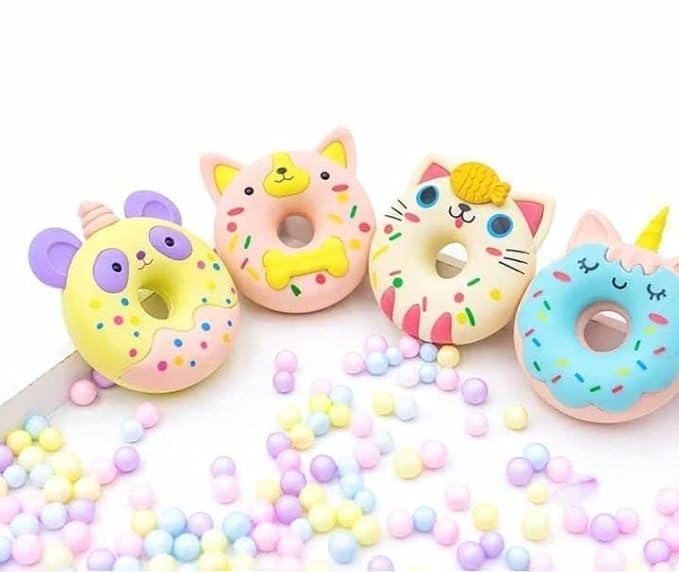 Cute Donut Animal Erasers for Kids
