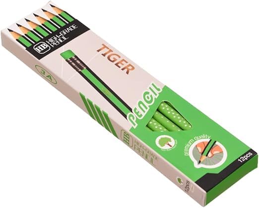 Green Triangle Wooden Graphite Pencil HB with Eraser