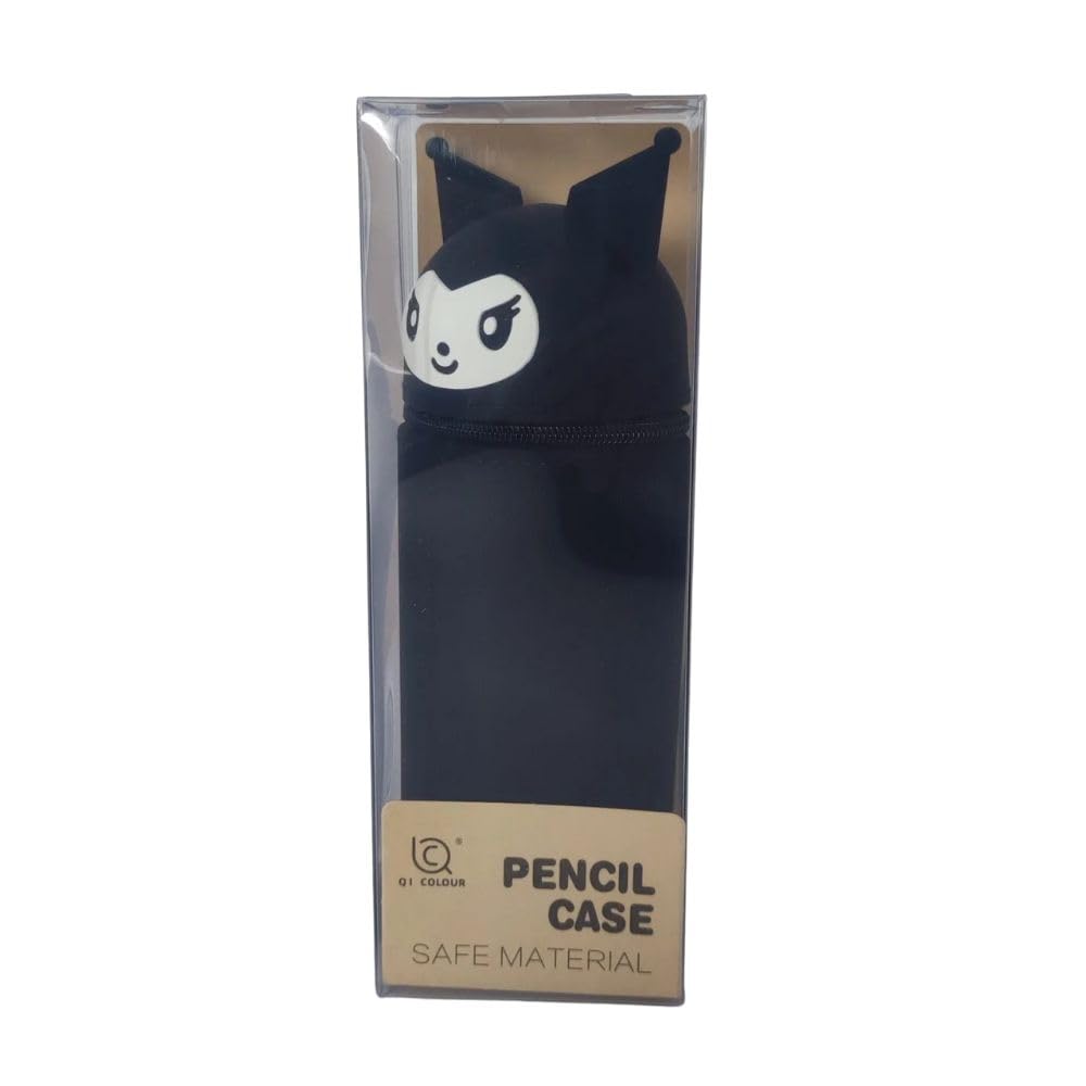 Silicone Kuromi Pencil Case Bag with Anti-Fall Suction Design