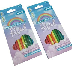 12 Pastel Colour Pencils (Premium)