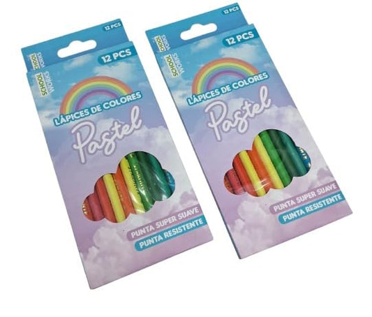 12 Pastel Colour Pencils (Premium)