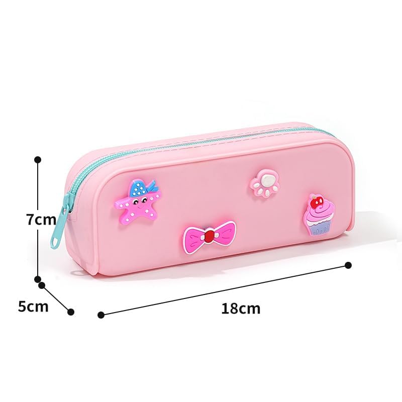 Silicone Waterproof Pencil Case with Sticker Pack