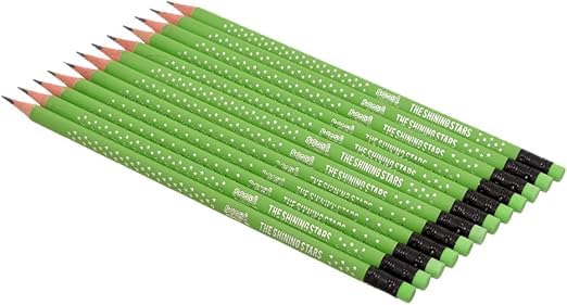 Green Triangle Wooden Graphite Pencil HB with Eraser