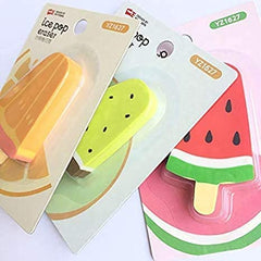 6 Pcs Ice Cream Shaped Erasers for Kids