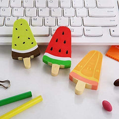 6 Pcs Ice Cream Shaped Erasers for Kids