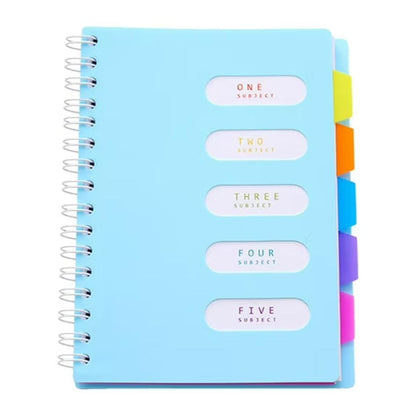 5-Subject College-Ruled Spiral Notebook with Dividers & Pockets - 200 Sheets