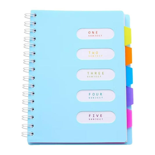 5-Subject College-Ruled Spiral Notebook with Dividers & Pockets - 200 Sheets