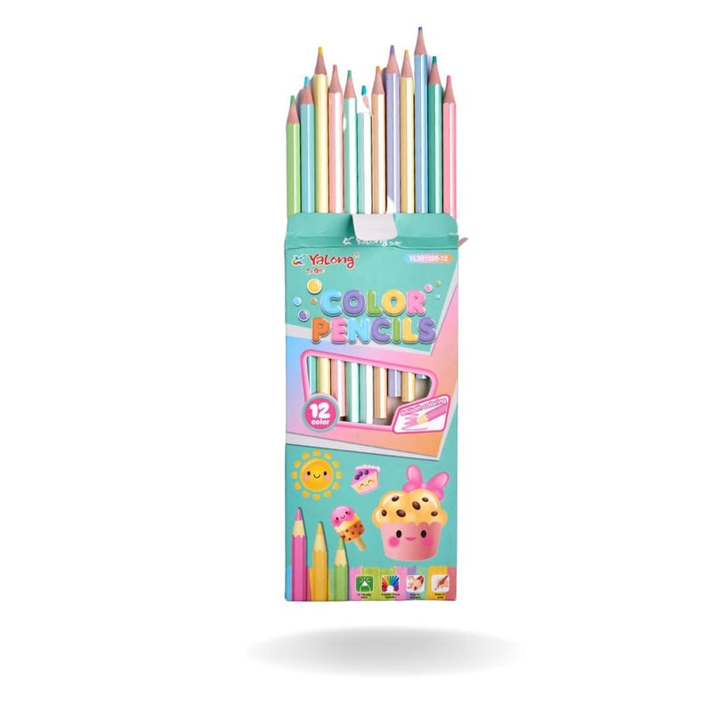 12 Mix Pastel Colour Pencils (Premium)