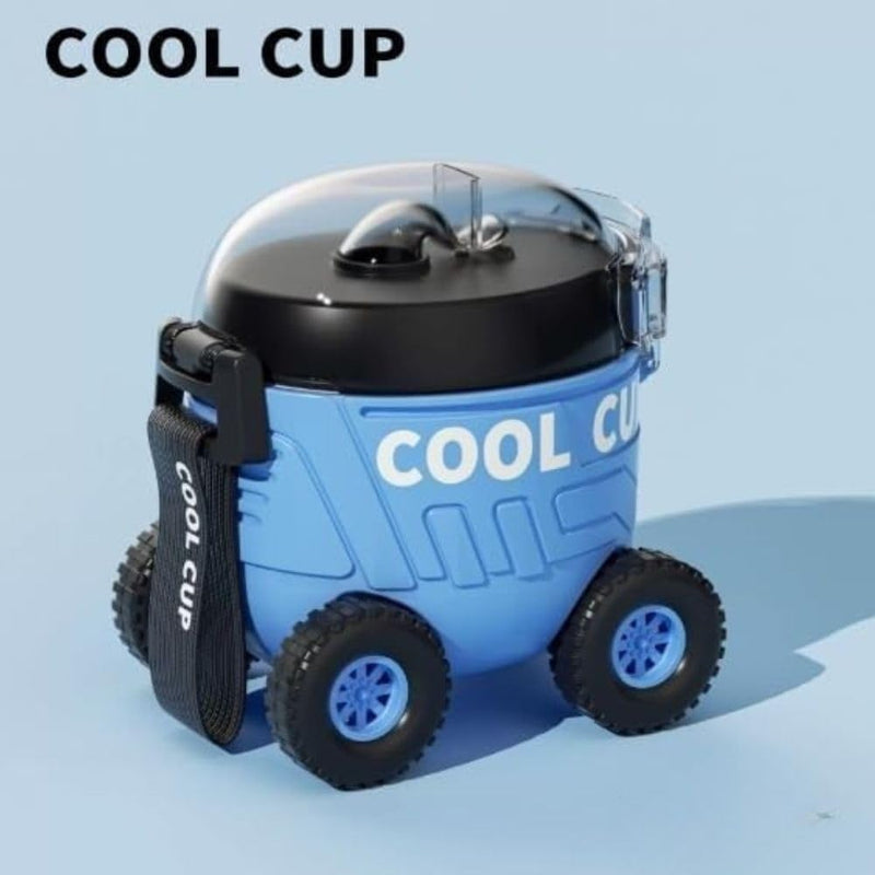 Car-Shaped Water Bottle with Wheels & Strap - 500ml