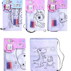 DIY Colouring Drawstring Backpack