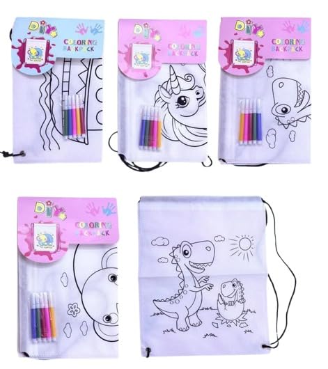 DIY Colouring Drawstring Backpack