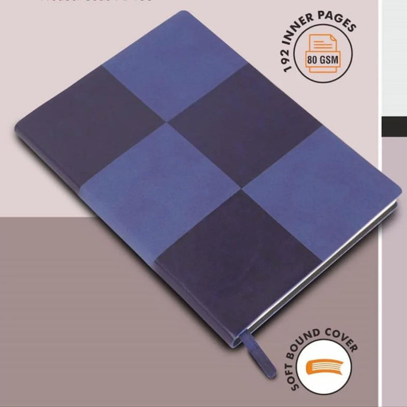 Checkered Two-Tone Hardcover Notebook with Ribbon Bookmark
