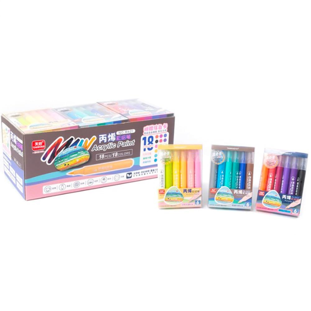 Acrylic Paint Pens Brush Tip – 18 Color