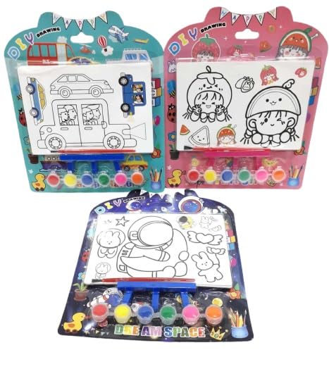 Pre-Printed Painting Kit with Water Color & Brush