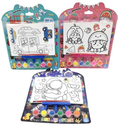 Pre-Printed Painting Kit with Water Color & Brush