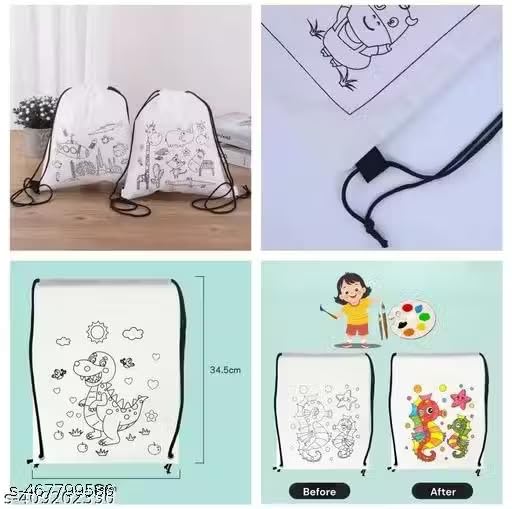DIY Colouring Drawstring Backpack