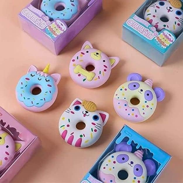 Cute Donut Animal Erasers for Kids