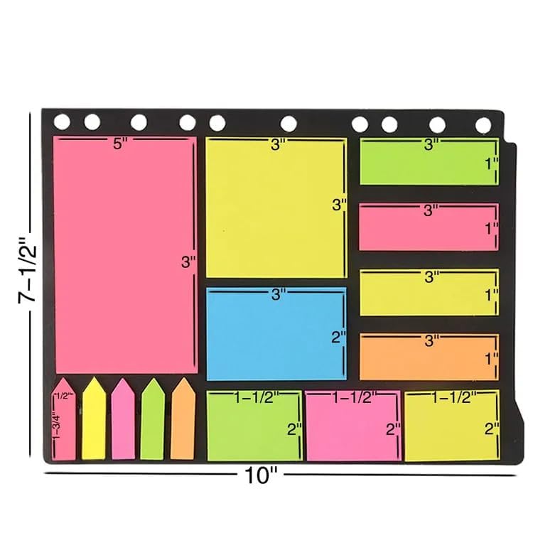 Sticky Notes Set (210 Sheets, 4 Sizes)