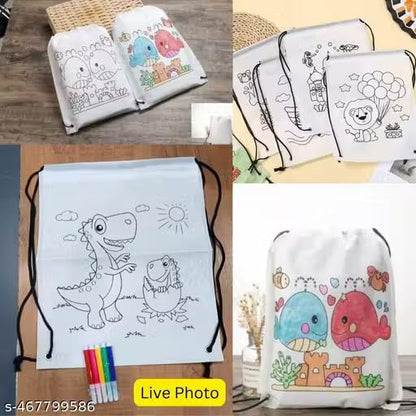 DIY Colouring Drawstring Backpack