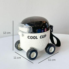 Car-Shaped Water Bottle with Wheels & Strap - 500ml