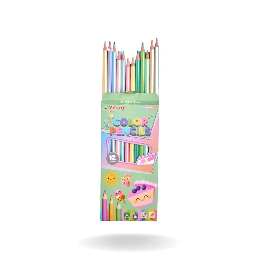 12 Mix Pastel Colour Pencils (Premium)