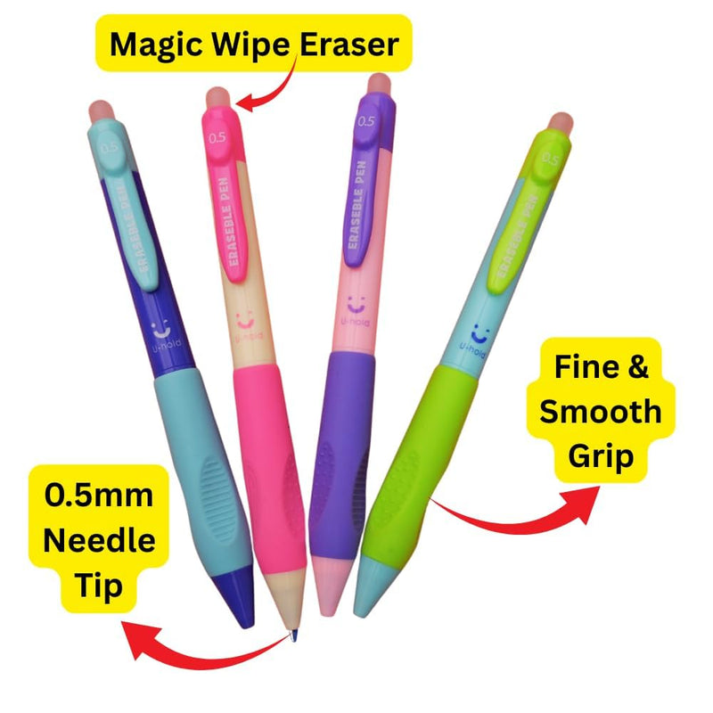 Erasable Gel Pens Set- Pack of 4