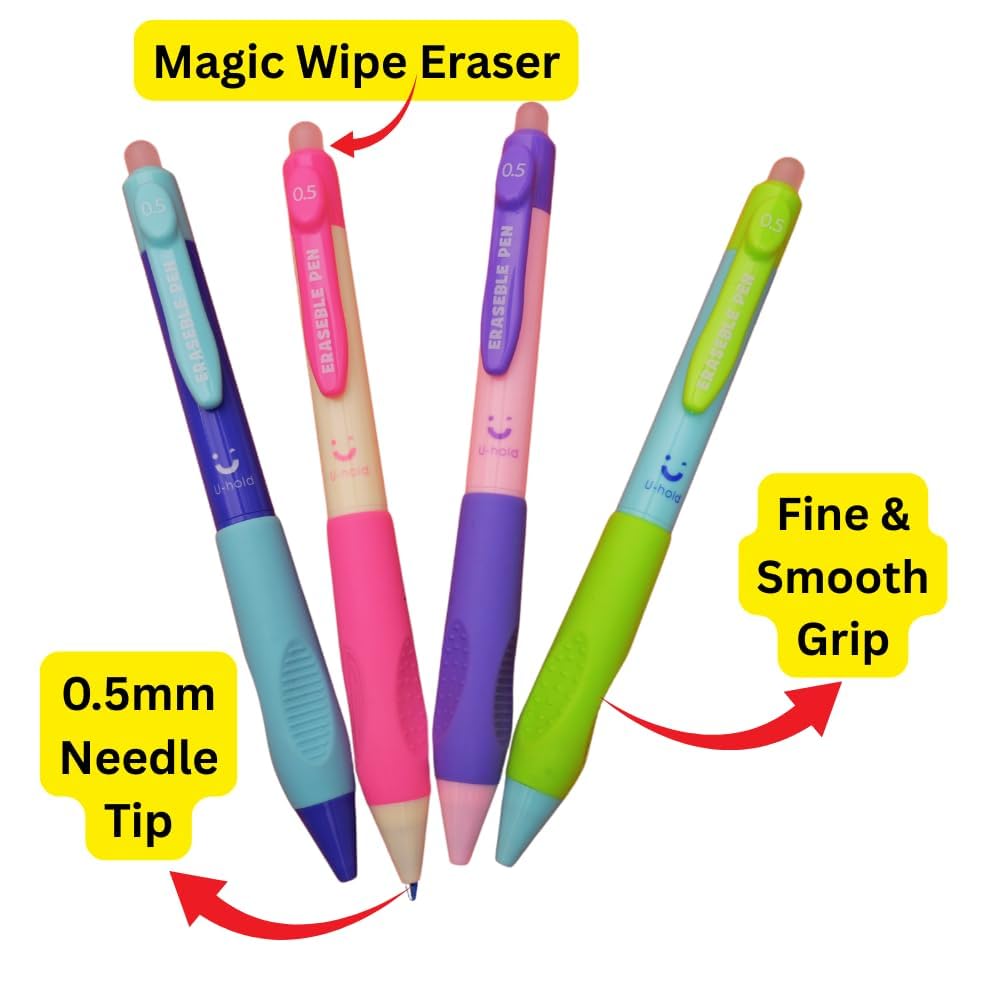 Erasable Gel Pens Set- Pack of 4