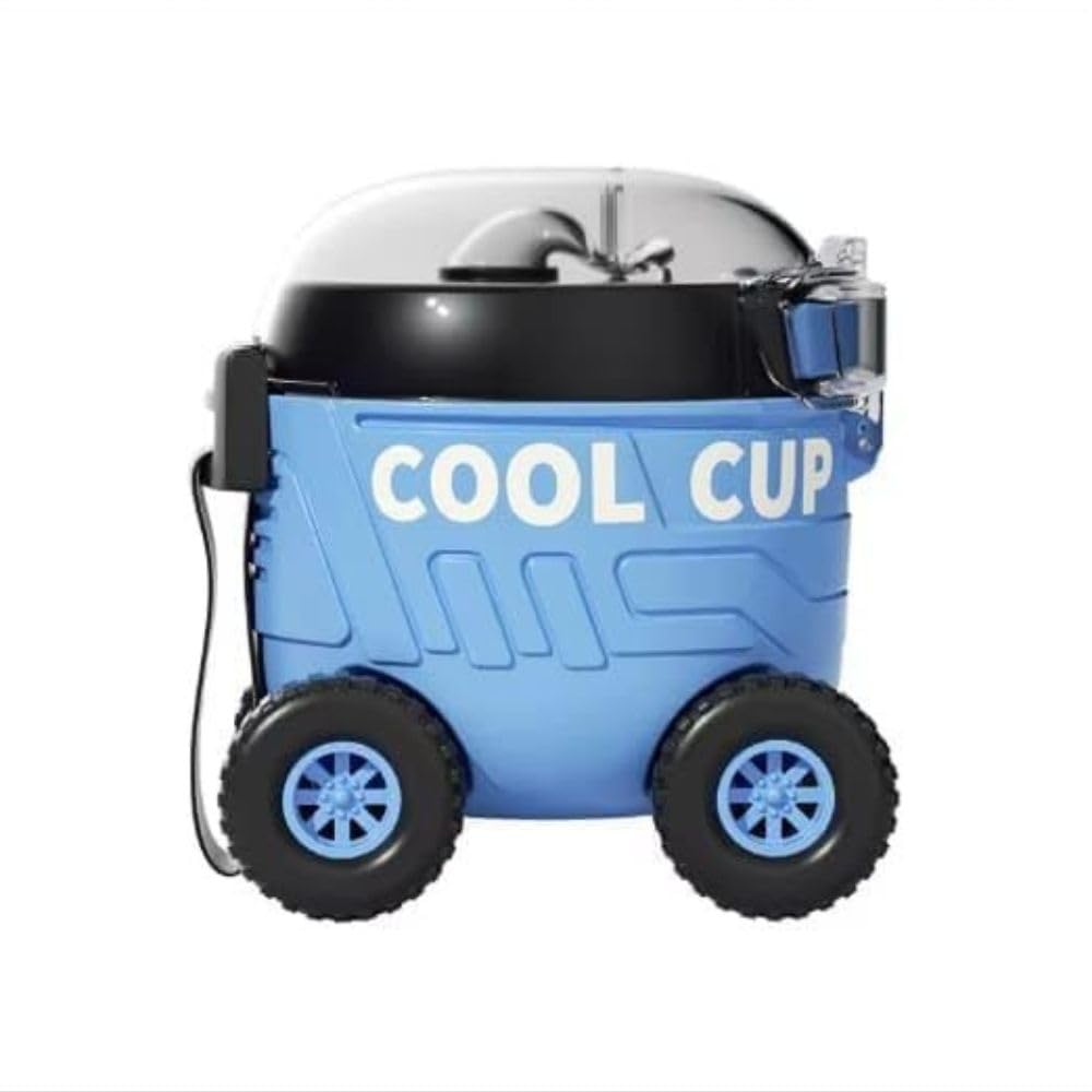 Car-Shaped Water Bottle with Wheels & Strap - 500ml