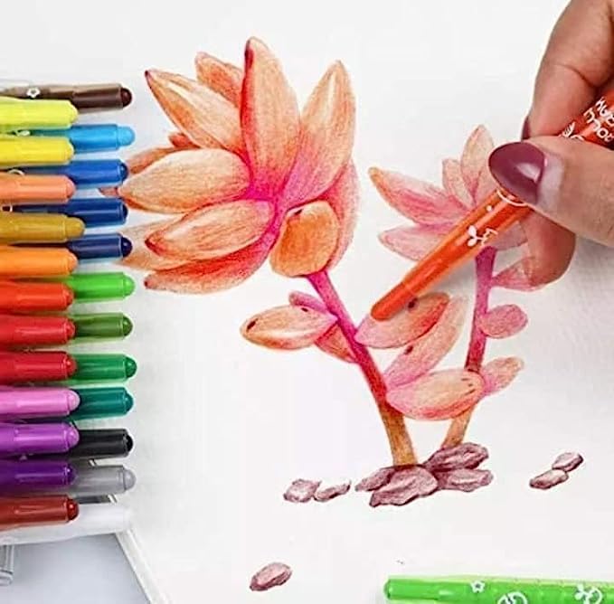 Cartoon Twistable Crayons – 12 Colors