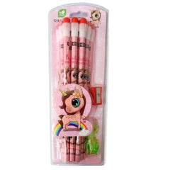 Cartoon Eraser Pencils with Shapner – Pack of 12