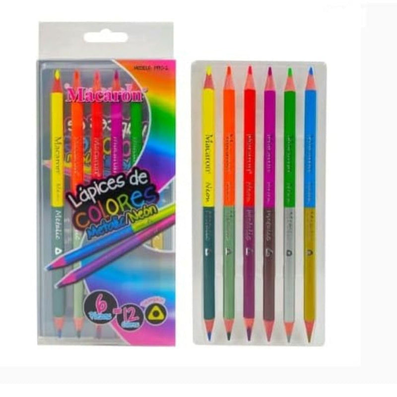 Dual-Sided Metallic Color Pencils Set – 12