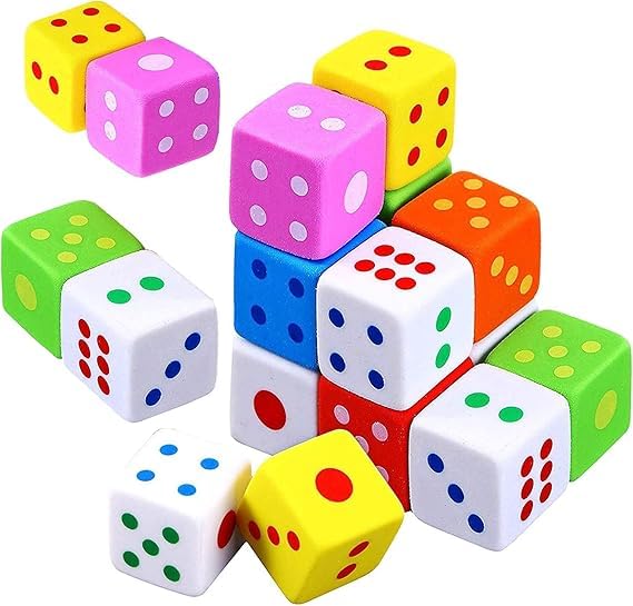 Multicolor Dice Shape Eraser- Pack of 3