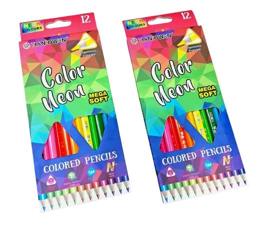 Neon Colour Pencils (12-Pack)
