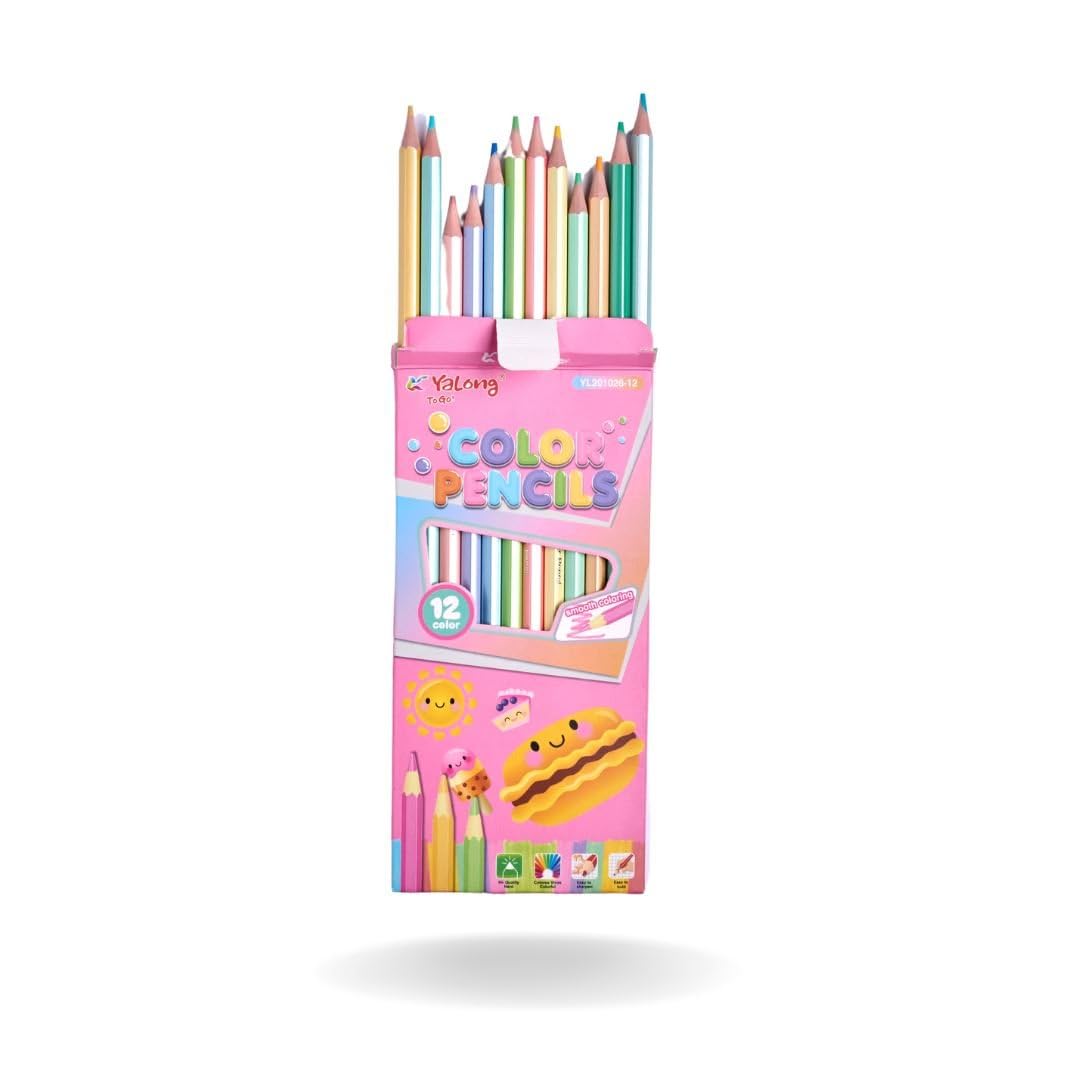 12 Mix Pastel Colour Pencils (Premium)