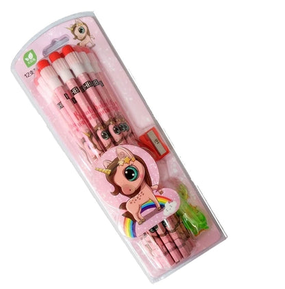Cartoon Eraser Pencils with Shapner – Pack of 12