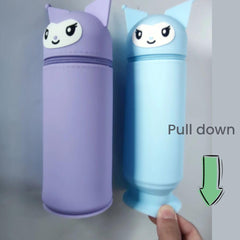 Silicone Kuromi Pencil Case Bag with Anti-Fall Suction Design