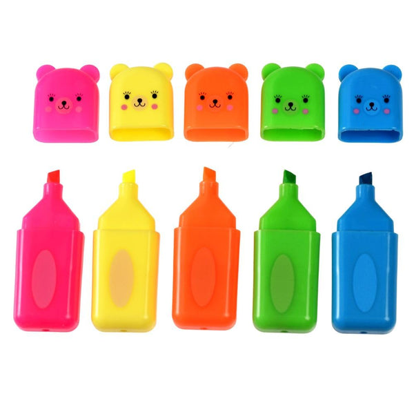 Cute Bear Highlighter Markers Set of 5
