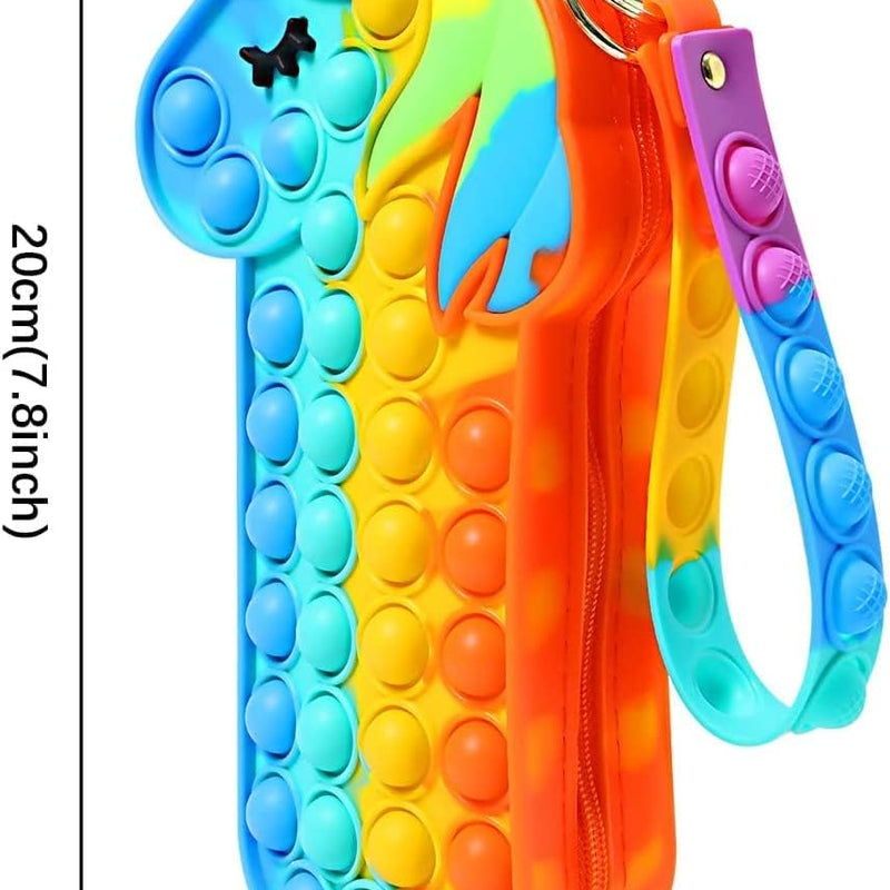 Pop-It Unicorn Pencil Case Fidget Toy with Zipper Pouch