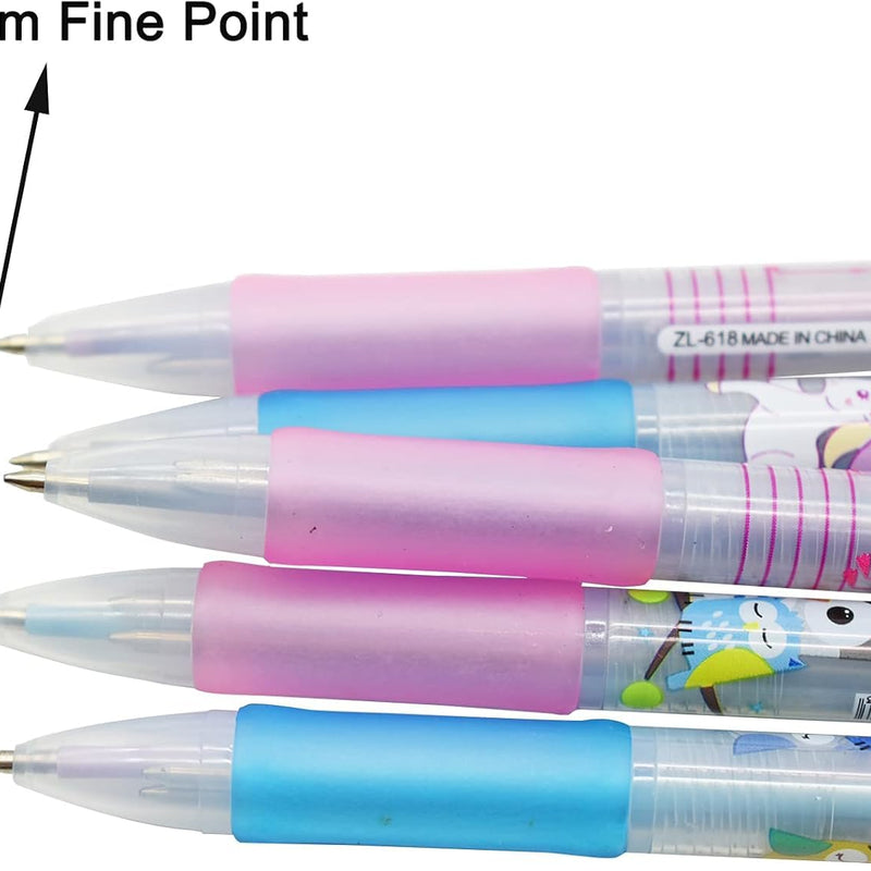 Cute Animal Design Gel Pens - Pack of 12