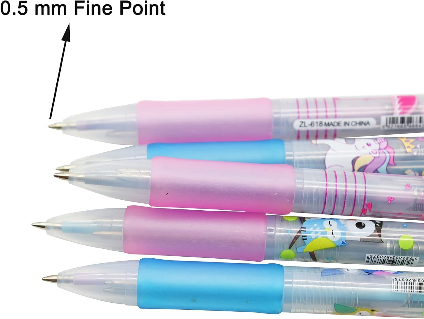 Cute Animal Design Gel Pens - Pack of 12