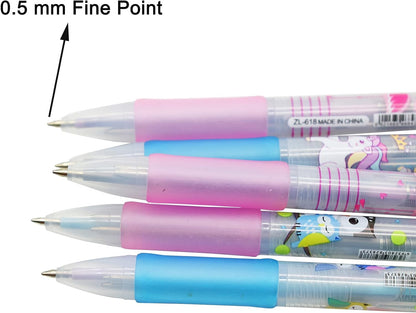 Cute Animal Design Gel Pens - Pack of 12